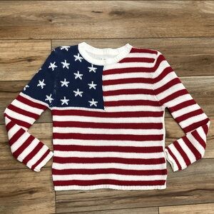 Grayson Threads American Flag Lightweight Knit Sweater 4th of July Patriotic